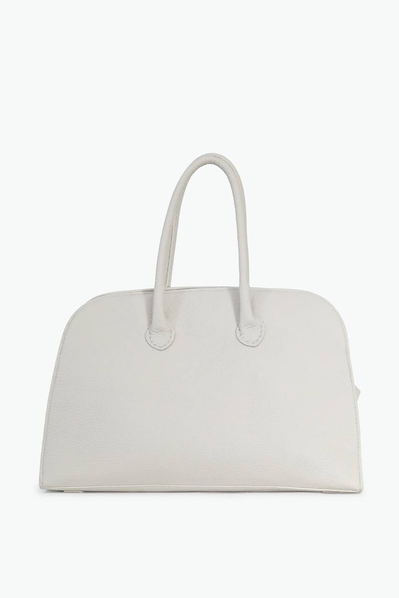 HANDBAG IN ITALIAN LEATHER BUTTER WHITE