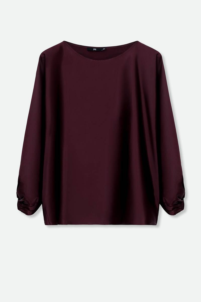 ONE-SIZE BOATNECK BLOUSE IN SILK CHARMEUSE