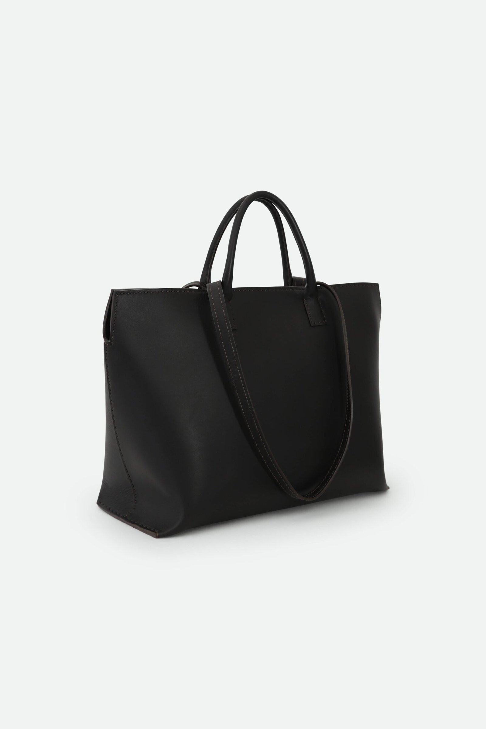 FRENCH BARENIA LEATHER TOTE IN ESPRESSO