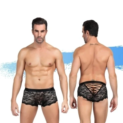 Ashella Lingerie Mica Lace Boxer Brief for Men