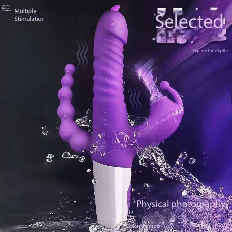 Warm-up Massaging Stick, Female Use, Suction Self-Stimulation Device, Realistic, Electric, Neptune Vibration Strap-On