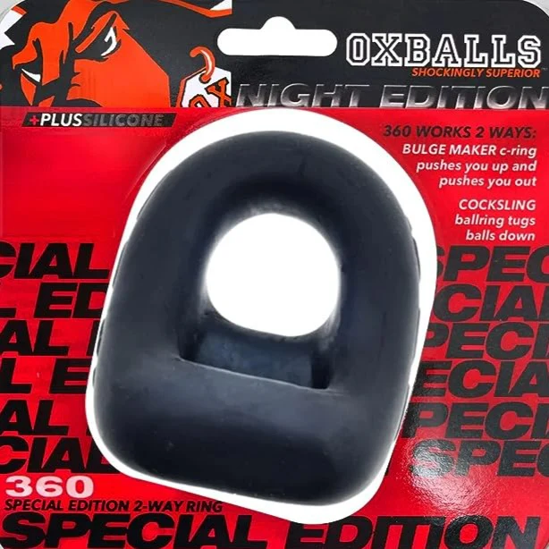 Oxballs 360 2 Way Special Edition Silicone Cock Sling and Ball Sling Black Cock Ring