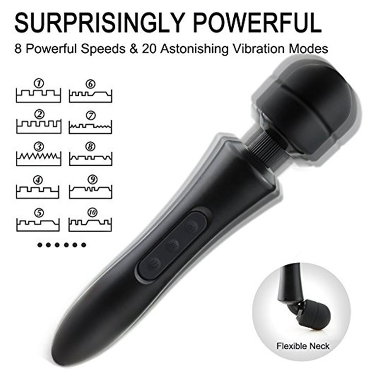 USB Charging Vibrating Strap-On 20-Frequency Strong Vibrations Ultra-Large AV Massager