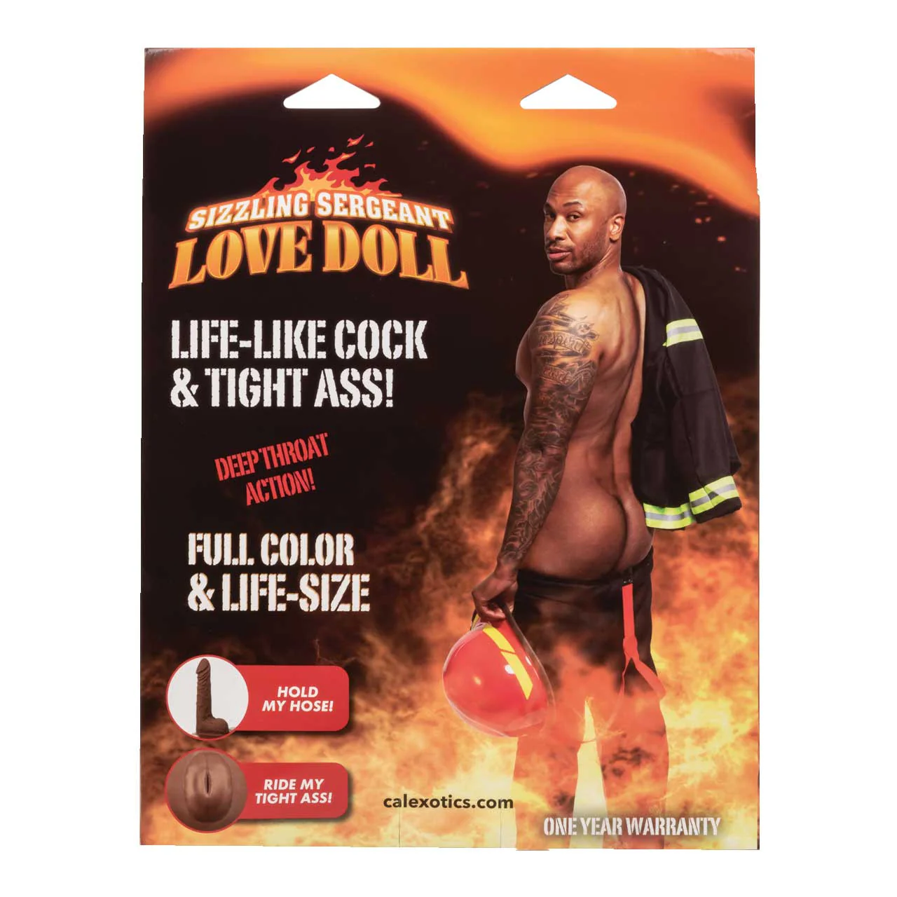 Calexotics SIZZLING SERGEANT Fireman Full Color and Life Size Inflatable Blow Up Love Doll with Impressive Life Like 6 inch Cock